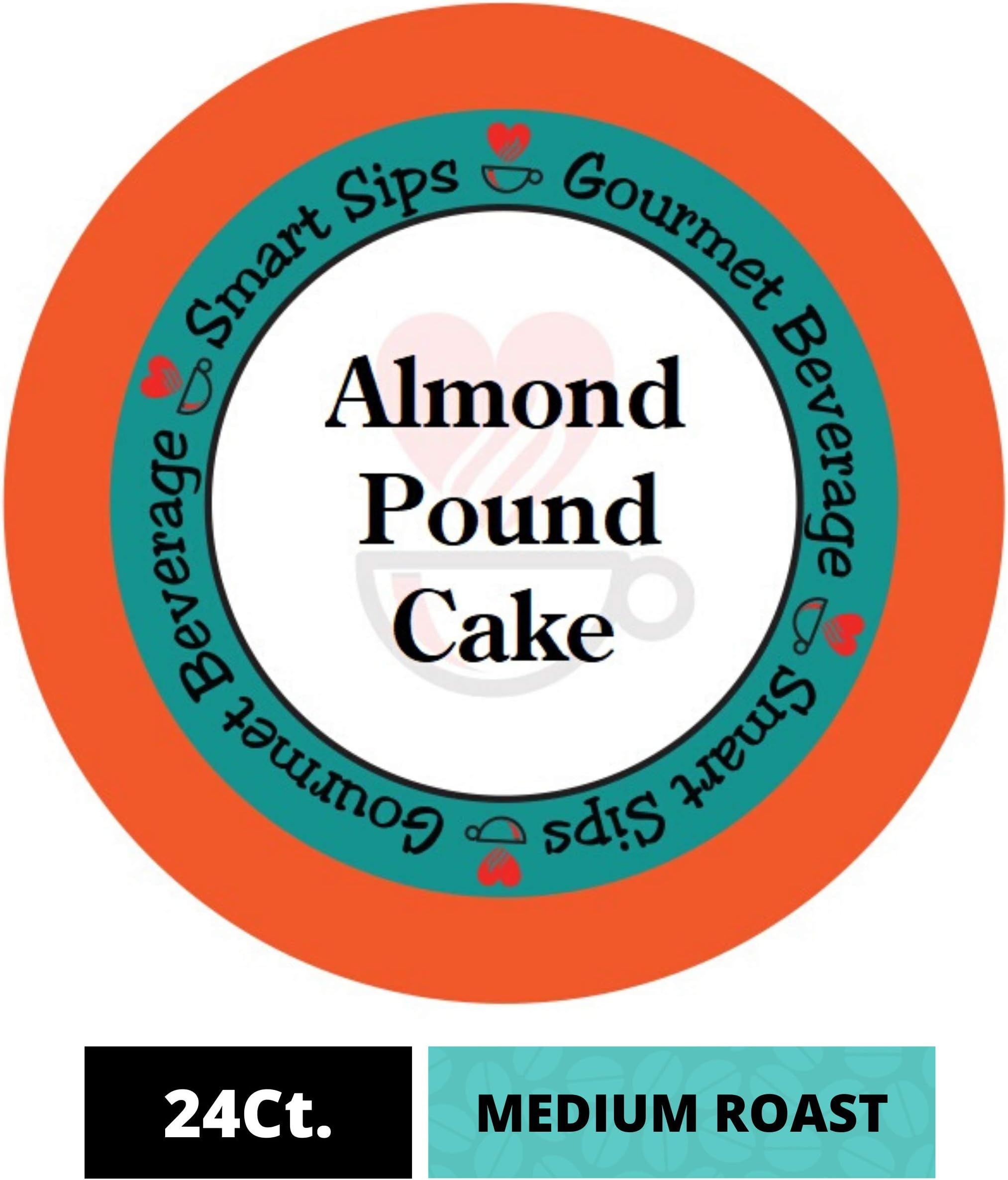 Smart Sips, Almond Pound Cake Gourmet Flavored Coffee, 24 Count for Keurig K-cup Brewers