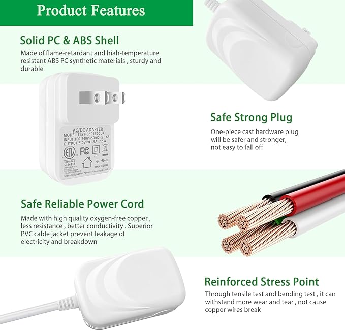 Cargador 5V 1.5A con USB-C y Micro USB para Kindle y Smartphones miniatura 5