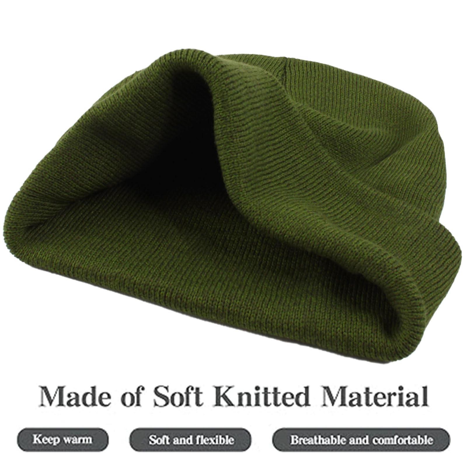 kozinu 3 Pack Recycled Beanie Hat Unisex Winter Soft Skull Cap Knit Beanies Warm Ski Cap for Men Women