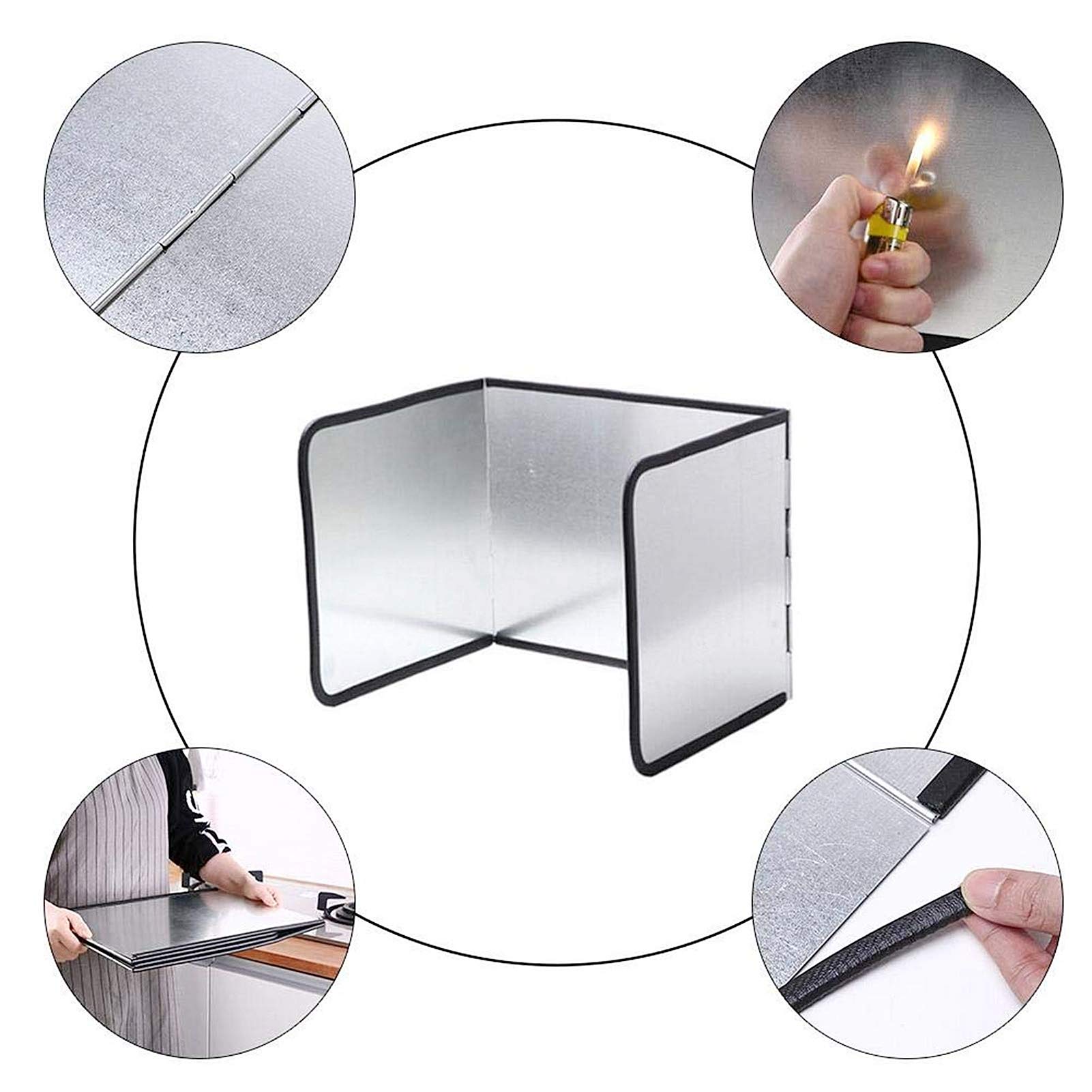Protection anti-éclaboussures pour four pliable Cuisine 40 cm de hauteur Plaque de protection de cuisine pliable Protection anti-éclaboussures pour four Protection contre les éclaboussures de