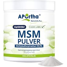 APOrtha  OptiMSM  MSM Pulver 500g veganes Pulver 999% reines Methylsulfonylmethan ohne jegliche Zus tze 1.000 mg OptiMSM  MSM pro Portion vegan glutenfrei lactosefrei