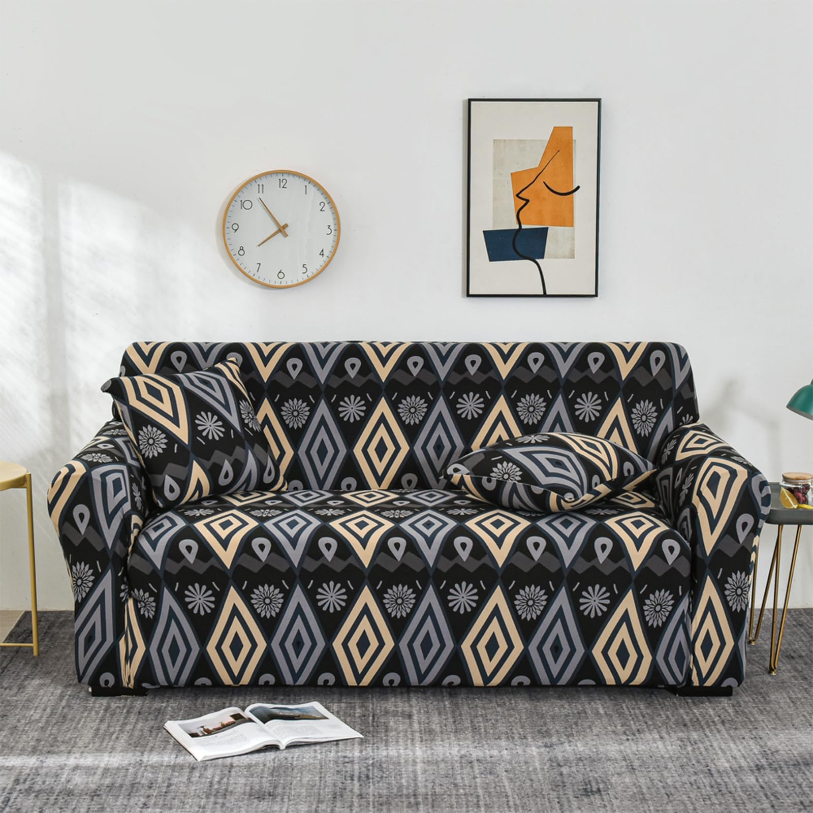 Housse extensible canapé antidérapante universelle pour salon avec coin lounge