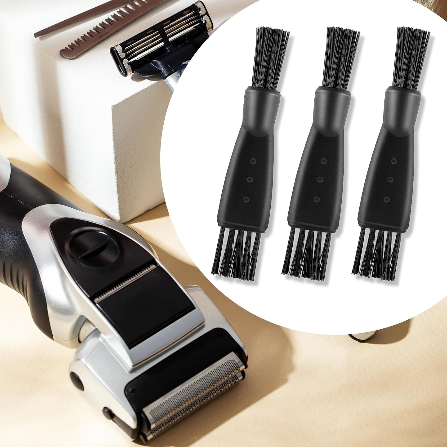 20PCS Electric Shaver Cleaning Brush, Black Cleaning Brush for Electric Shaver Clipper Cleaner, Double Sided Razor Clipper Cleaning-Brushes, Hair Remover Shaving Razor Brushes for Men