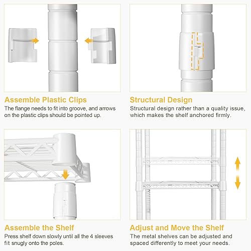 Miniatura 8 de Ulif Escurridor de ropa U6, 5 niveles sobre lavadora y secadora, almacenamiento y organizador de lavandería, ahorro de espacio resistente, 65.3