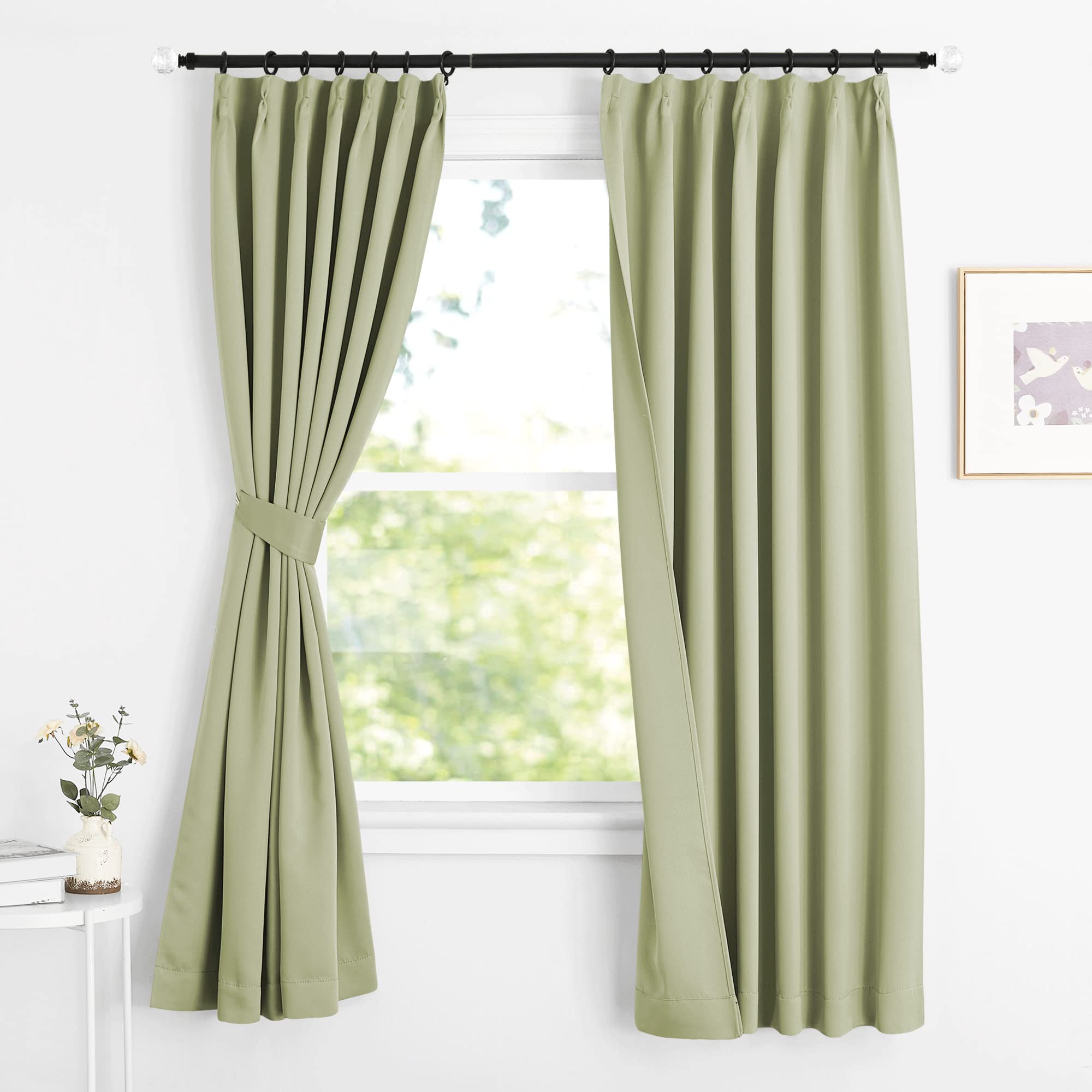 遮光 カーテン 無地 厚地 グリーン系　2枚組 幅100cm丈178cm 遮光 カーテン 無地 厚地 グリーン系2枚組 幅100cm丈178cm