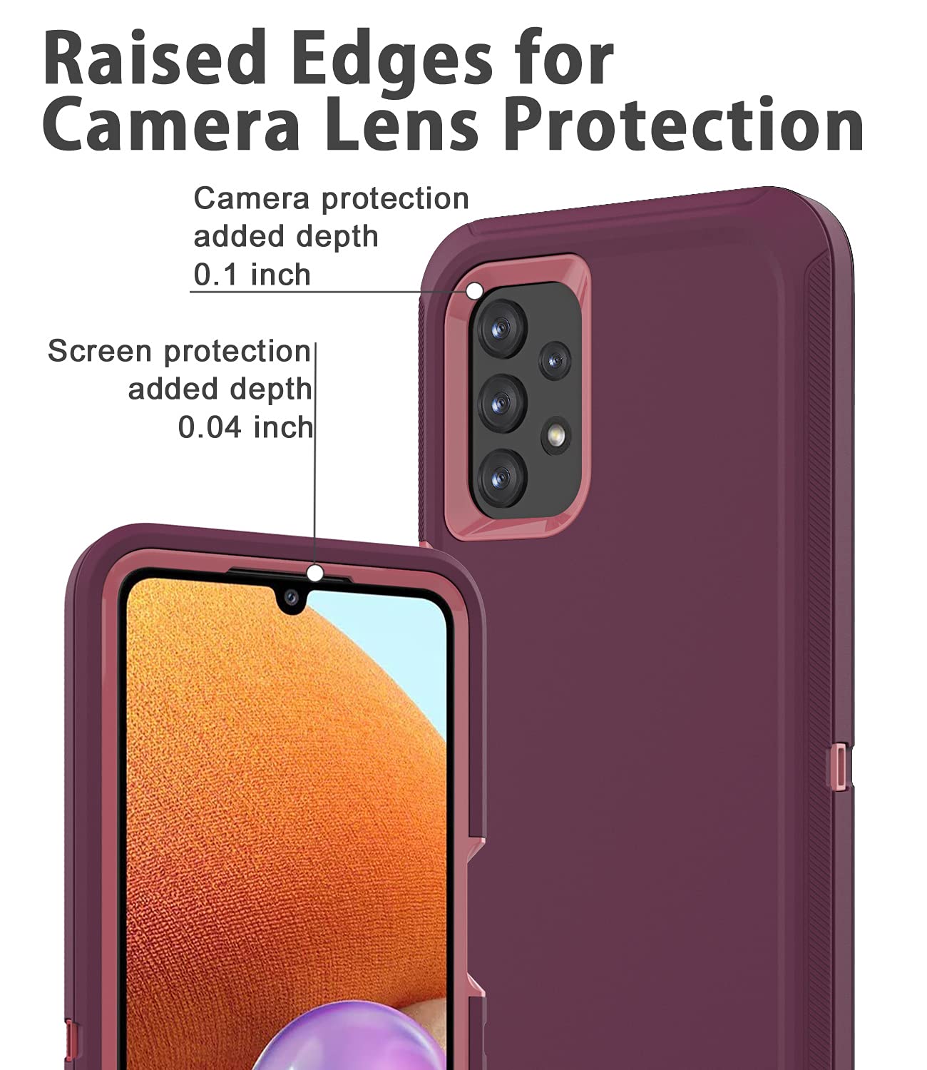 Amazon.com: Comboproof for Samsung Galaxy A32 5G Case,Shockproof Dustproof  Case for iPhone Samsung Galaxy A32 5G (Purple) : Cell Phones & Accessories
