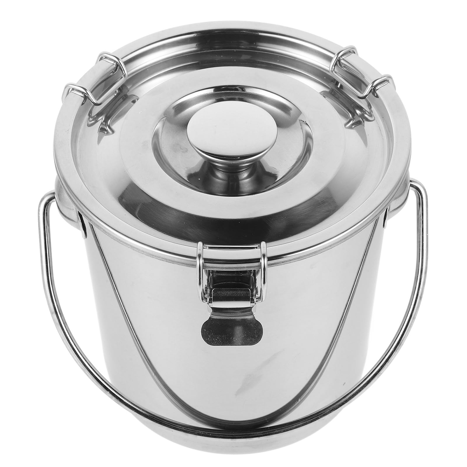 Depósito Acero Inoxidable Aceite con Tapa Hermética y Cierre Seguro, Cubo Sellado de Acero Inoxidable Adecuado para Almacenamiento Hogar y Viaje