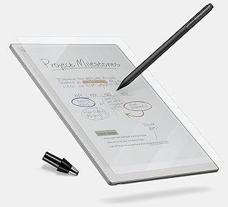 Titanium Pencil Tip & PET Matte Screen Protector Bundle fits for reMarkable Paper Pro E-Reader for True Paper Feel Smooth Writing–1 No Wear Out Fine Tip+1 Anti-Glare Protect Film, Crystal Clear