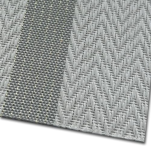 Miniatura 3 de Juego de 6 manteles individuales de lujo, manteles individuales duraderos de plástico lavables para decoración del hogar y comedor (gris)