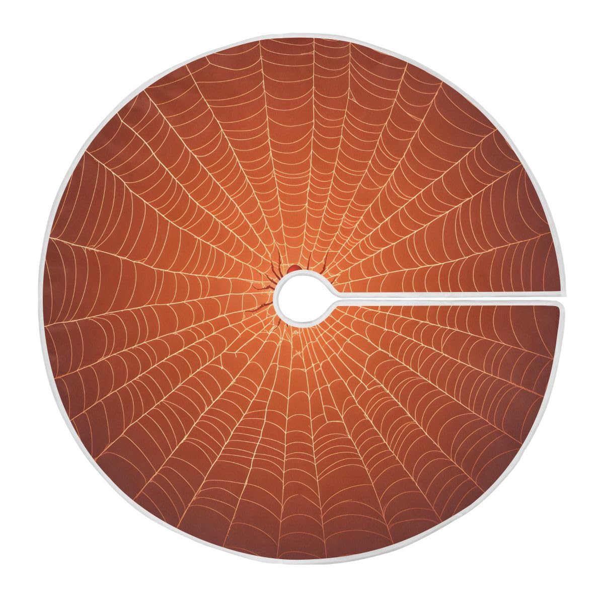 Orange Wed 48 Inch Christmas Tree Skirt, Soft Xmas Tree Mat for Party Decoration Holiday Decor Christmas Decorations Indoor Outdoor