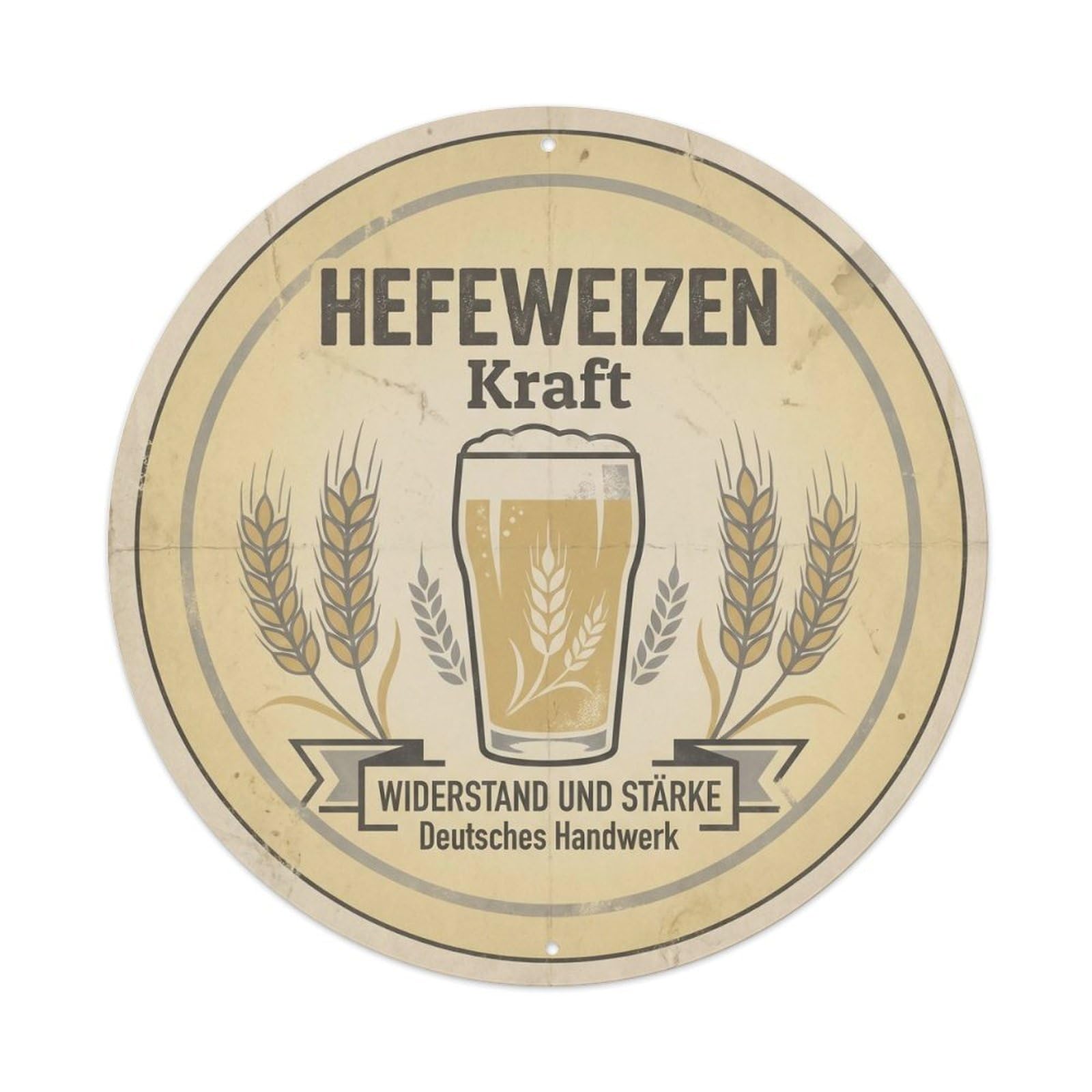 German Wheat Beer Ale Craft Brew Vintage Copper Kettle Metal Tin Sign