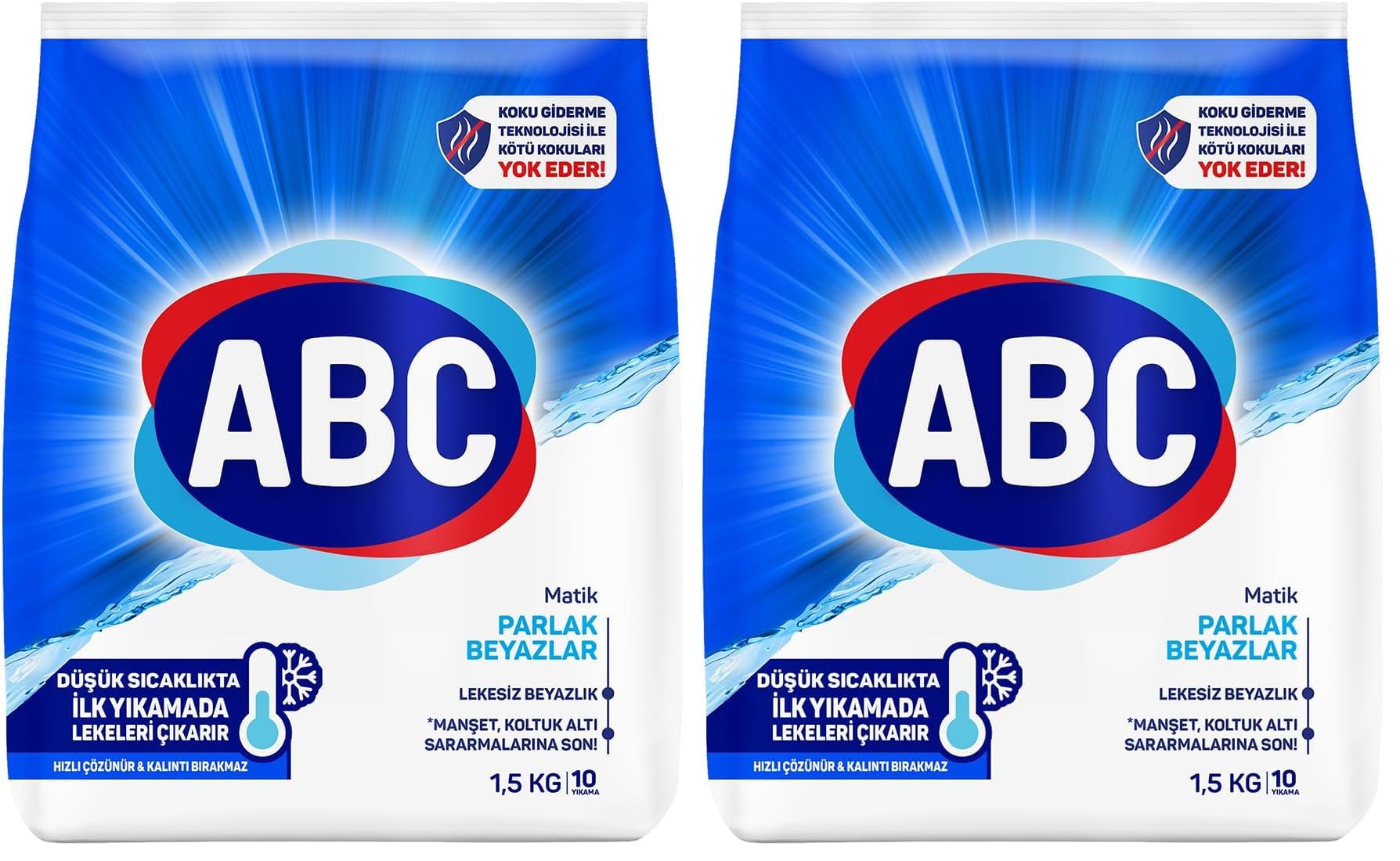 ABC DETERJAN Matik Parlak Beyazlar 1,5 kg (2 paketi)
