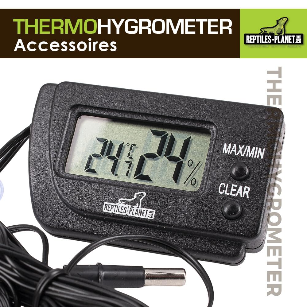 Reptiles Planet - Small Thermohygrometer - Thermomètre et Hygromètre Digital pour Terrarium