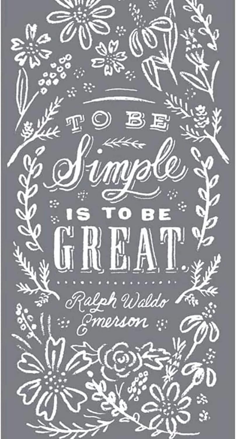 Mesh Adhesive Stencil | Simple Life | Reusable Mesh Stencil for Use As Chalk Paste Transfers, Chalk Stencils, Silk Screen Stencils, and More | A Makers’ Studio | 12x24