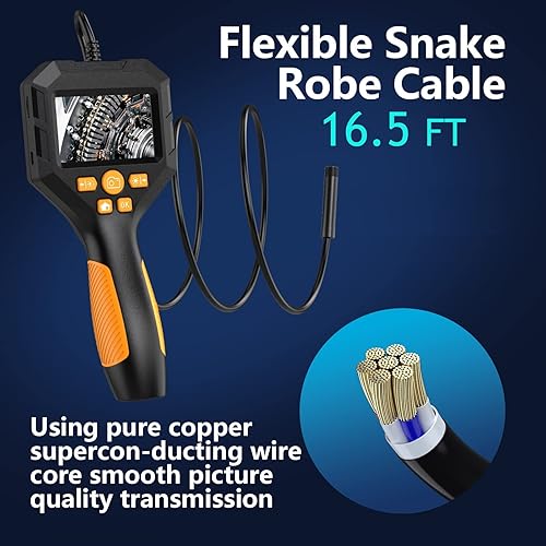 Miniatura 5 de Daxiongmao Boroscopio, cámara endoscopio con luz, endoscopio impermeable IP67, cámara de inspección HD 1080, cámara de boroscopio con luz, cámara de