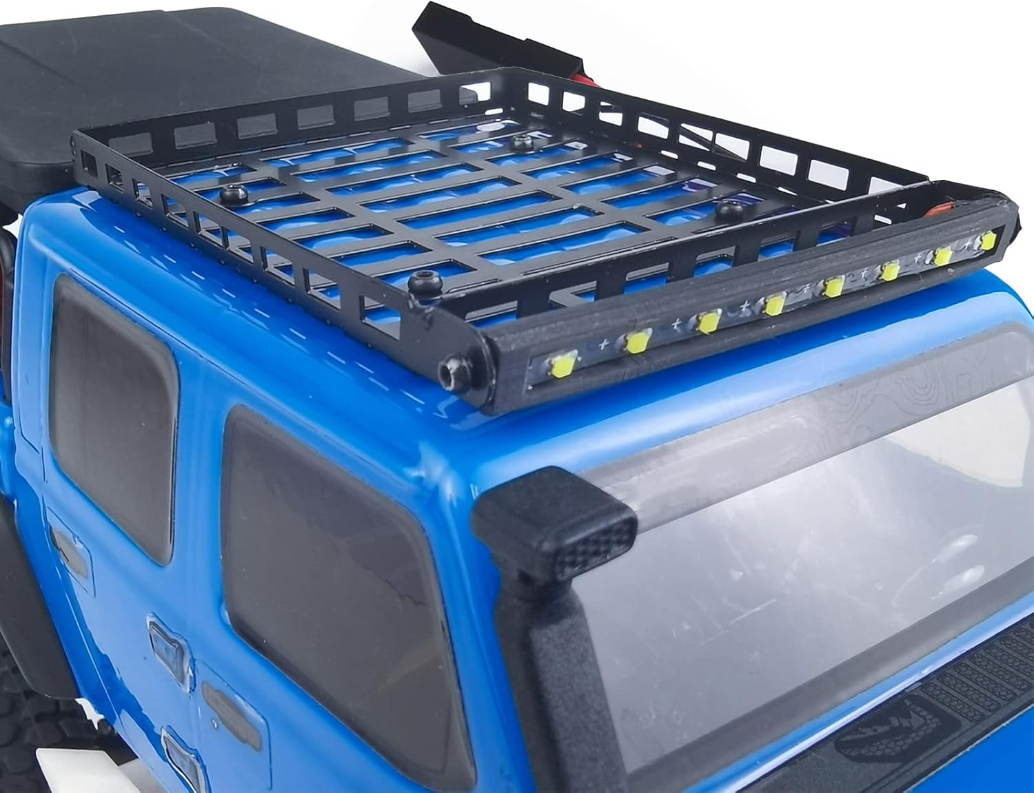 MOHERO RC 1/24 Metal Roof Rack Luggage with Headlight for 1/24 RC Crawler Car Axial SCX24 AXI00005 Gladiator Upgrade Parts