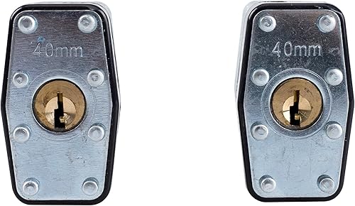 Miniatura 2 de RoadPro RPLS-402 - Candado de acero laminado de 1.575 in con protector de parachoques, paquete de 2