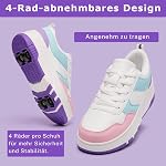 Roller Skate Chaussures pour Femmes Filles Détachable Roued 4-Wheels Fashion Sneakers Convient aux débutants