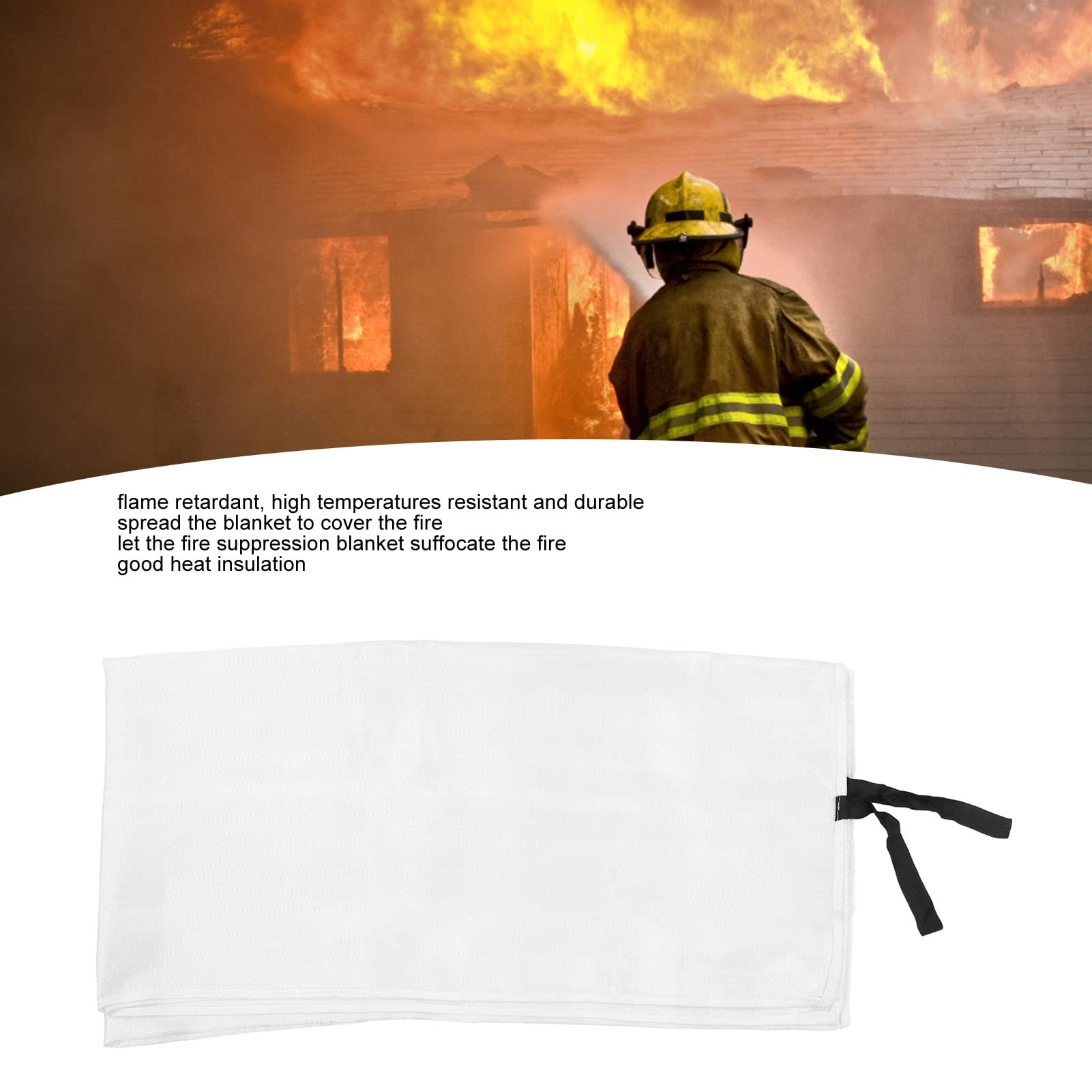Diydeg Fire Blanket for Home and Kitchen, 4.92x4.92ft Fiberglass Emergency Blankets for Survival, 550? Flame Retardent Safety Blanket for Schooll Fireplace Grill Car Office Warehouse