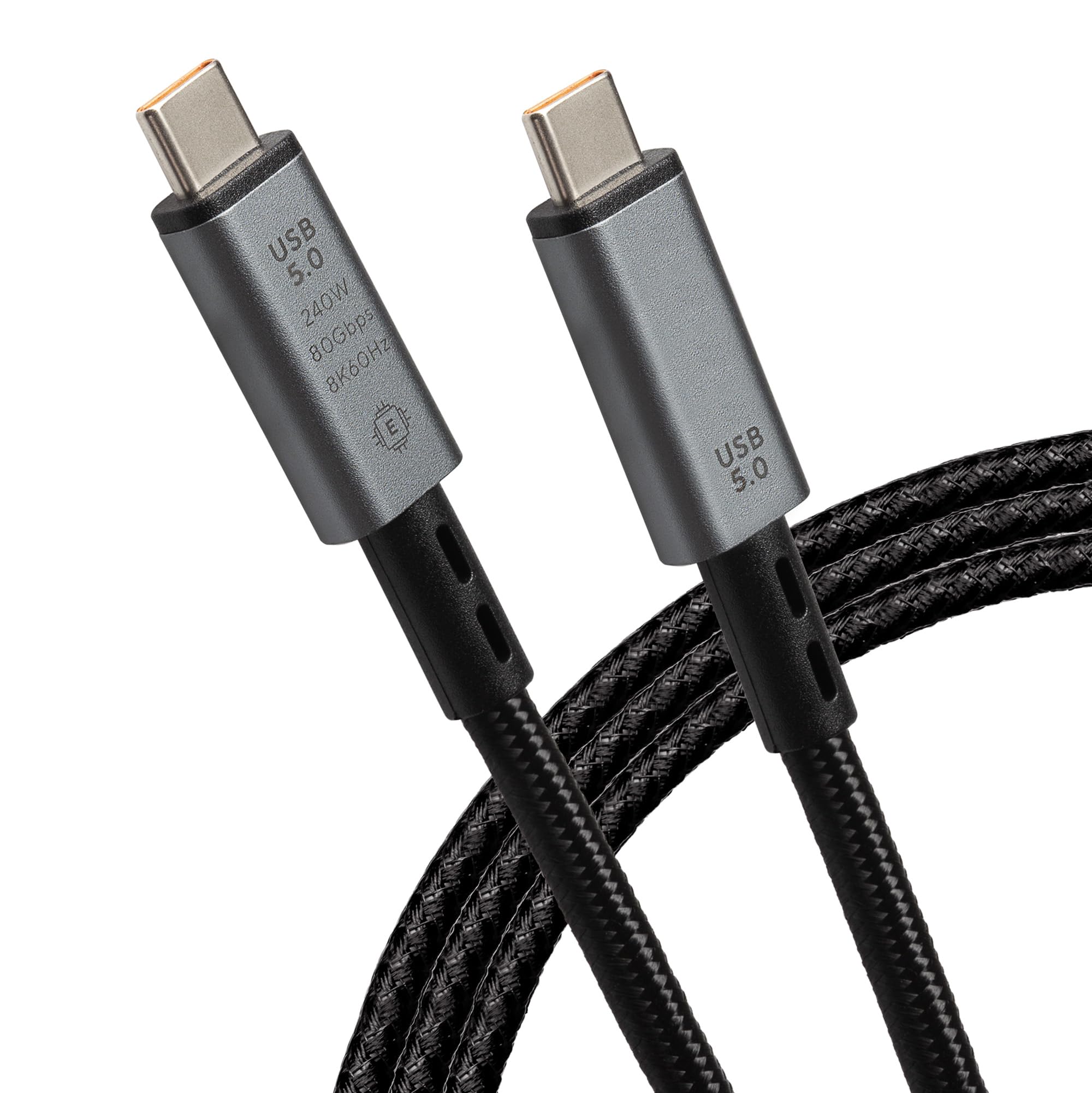 Maplin Usb-C To Usb-C Cable Braided V5.0 80Gbps 240W Pd 8K@ 60Hz Charg