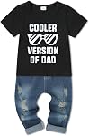 WESIDOM Vêtements pour enfants 1-5T T-shirt à manches courtes bébé garçon Outfits + Ensemble de pantalons Jeans Ripped