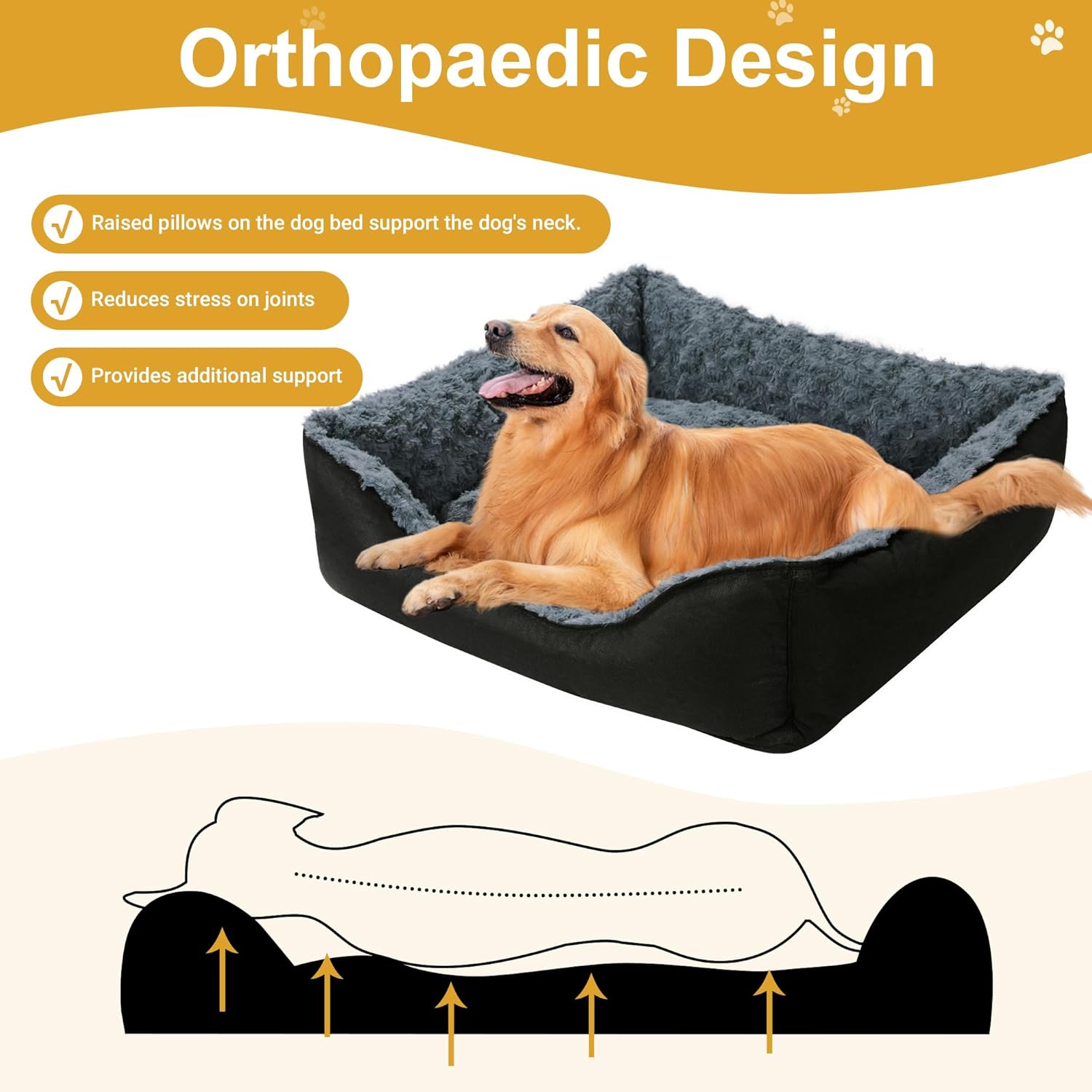 review HOMBYS Indestructible Dog Bed Chew Proof Dog Bed for Aggressive Chewers, Orthopedic Dog Bed & Sofa for Large Dog, Soft Plush Inner Liner with Bite-Proof Outer Cover, Waterproof & Leakproof-30X24X9
