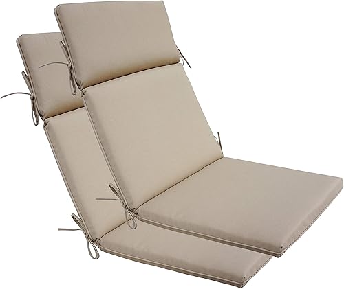 BOSSIMA Juego de 2 cojines de repuesto para sillas de respaldo alto para interiores y exteriores, color beige claro