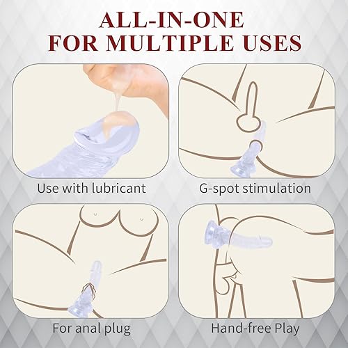 Miniatura 5 de Consolador suave realista de 7.5 pulgadas para estimulación del punto G y juegos sexuales anales, consoladores clásicos de 1.8 pulgadas de diámetro