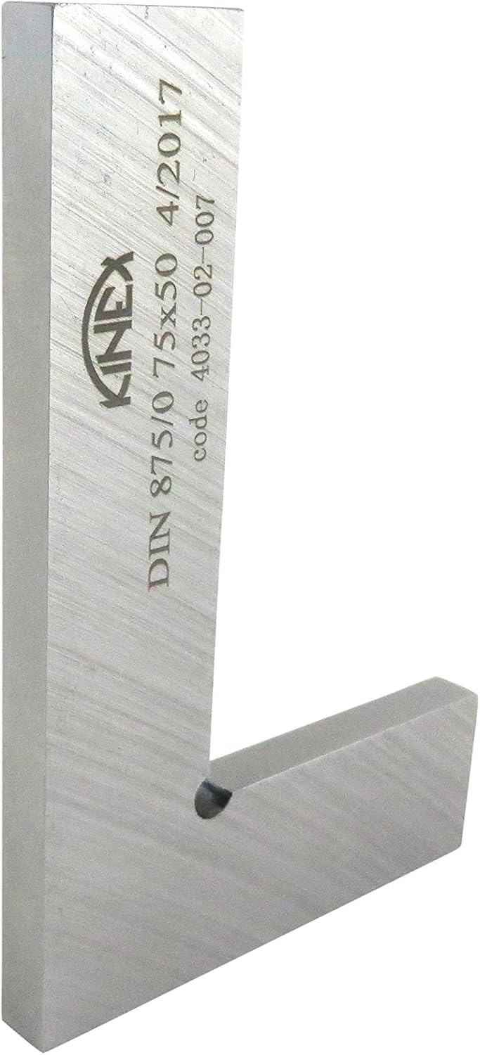 Kinex 4033-02-007 3 Inches Tall x 2 Inches Wide Flat Solid Machinist Square DIN 875/0 Square to w/in 0.0002 Inches