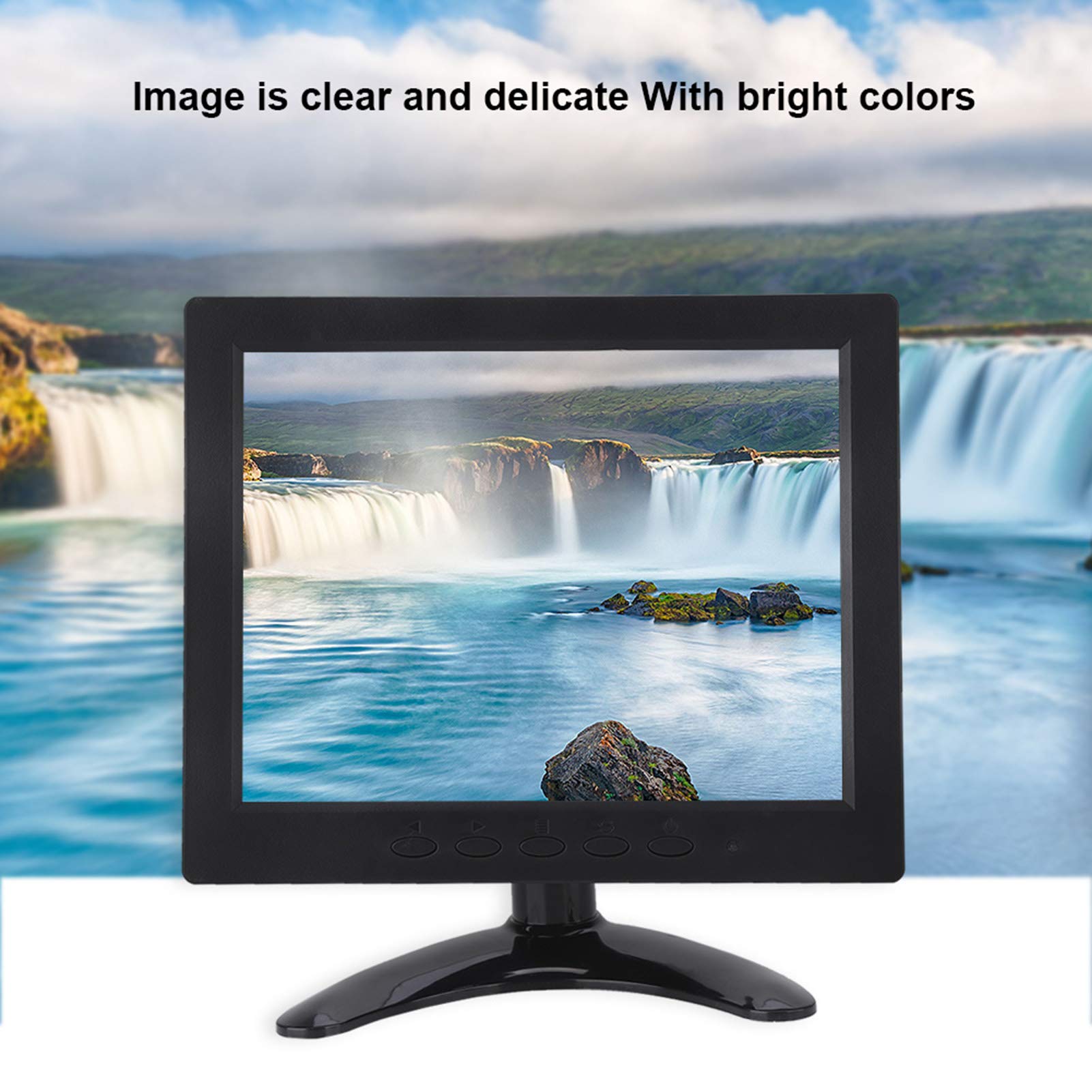 Changor 8 Pulgadas Monitor IPS LCD HD, Mini Pantalla 1024X 768 Altavoces Pntegrados con Entrada HDMI VGA BNC AV para PC Gaming
