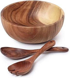 JAFFIUST Acacia wood salad bowl set