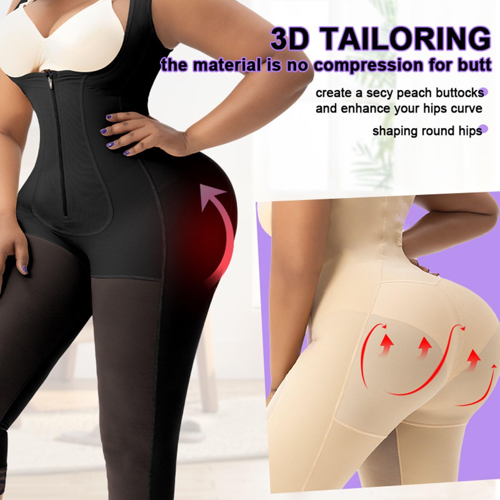 Étape 2 Faja Récupération Postopératoire Sans Soutien-gorge Gaine Amincissante pour Abdominoplastie Lipo 360 ou BBL Combinaison de Compression Lifting des Fesses Amincisseur de Cuisses