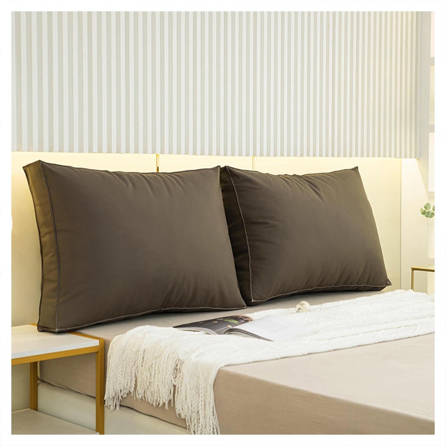 Cuscino da Lettura per Letto E Divano Cuscini Testata Letto Matrimoniale/Singolo 60/70/80/90cm Imbottito Supporto Lombare Lettura Cuscini Rimovibile Comodino Schienale Cuscino(A4,70x50cm/27x19in(1pc))