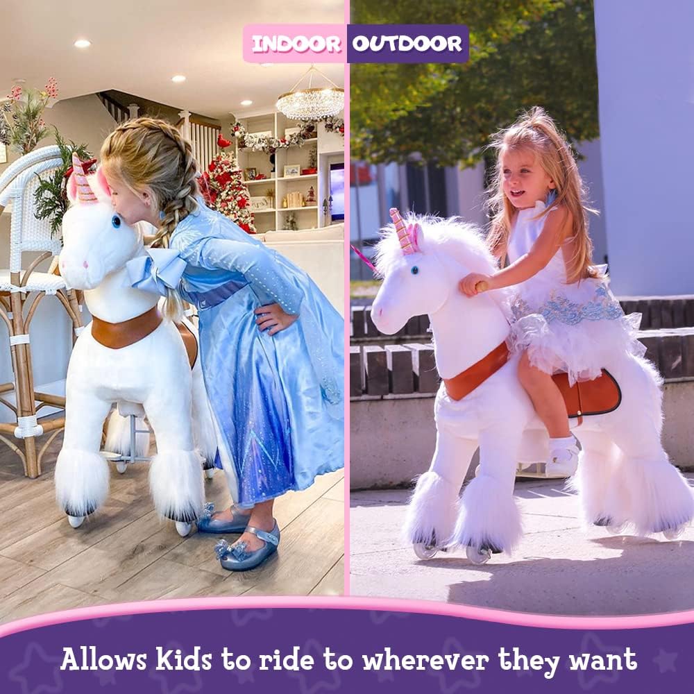 60% оƒƒ Dіѕсоunt The ORIGINAL Ponycycle Pony Cycle Ride on walking horse without battery - Small White Unicorn 2-5 years old
