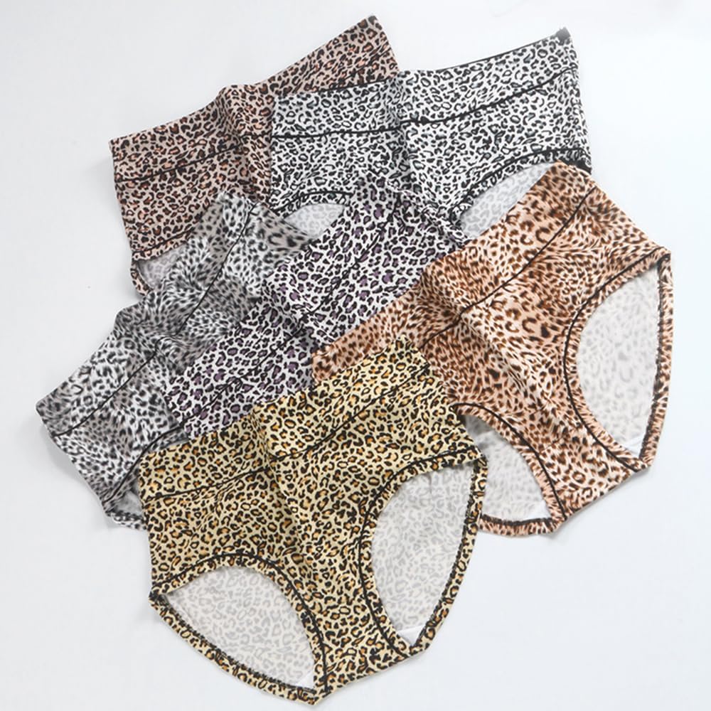 Women’s Underwear Cotton Panties Plus Size Leopard Print Sexy Underwear 4 Pack - Image 6