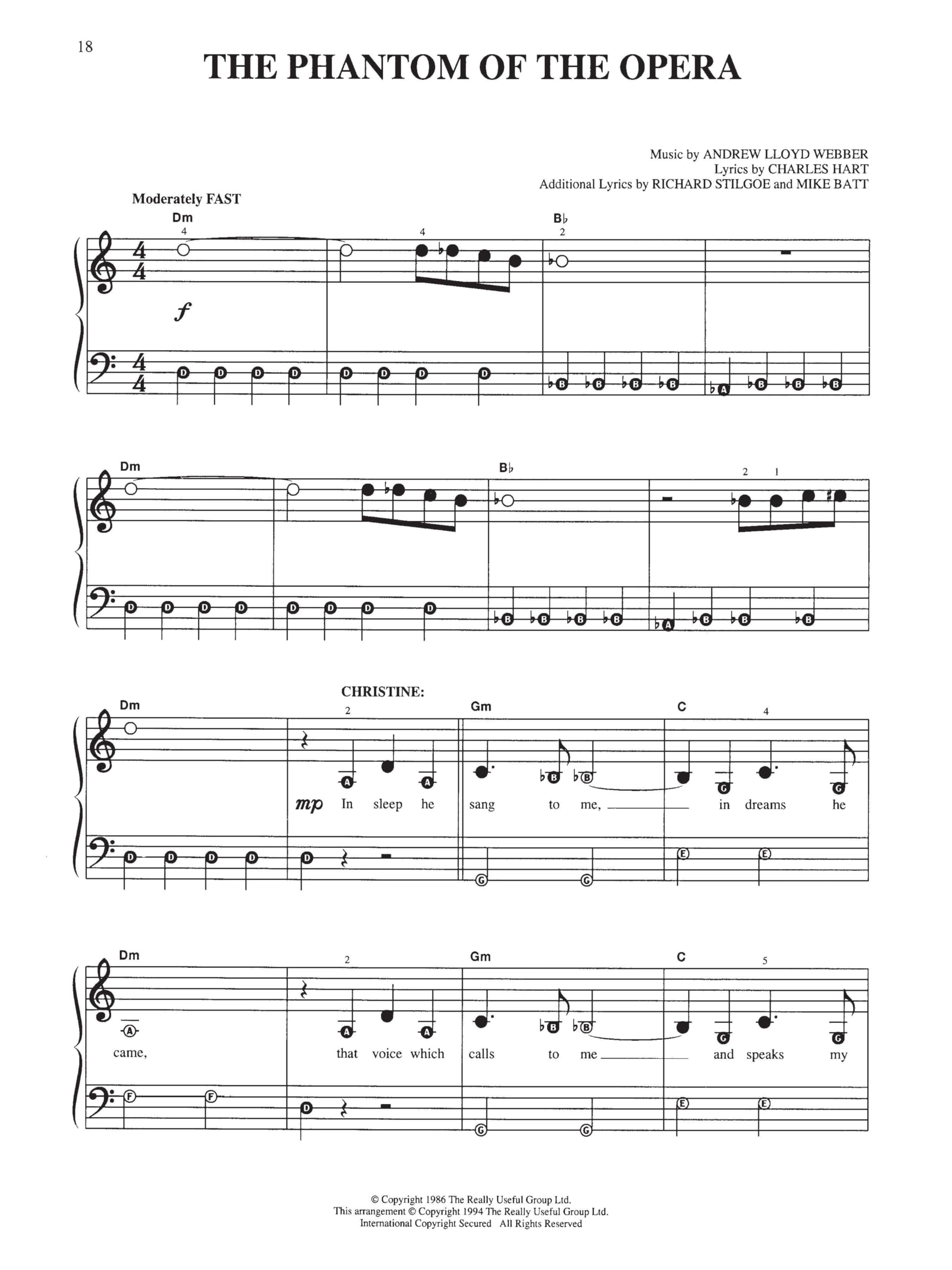 The phantom of the opera piano