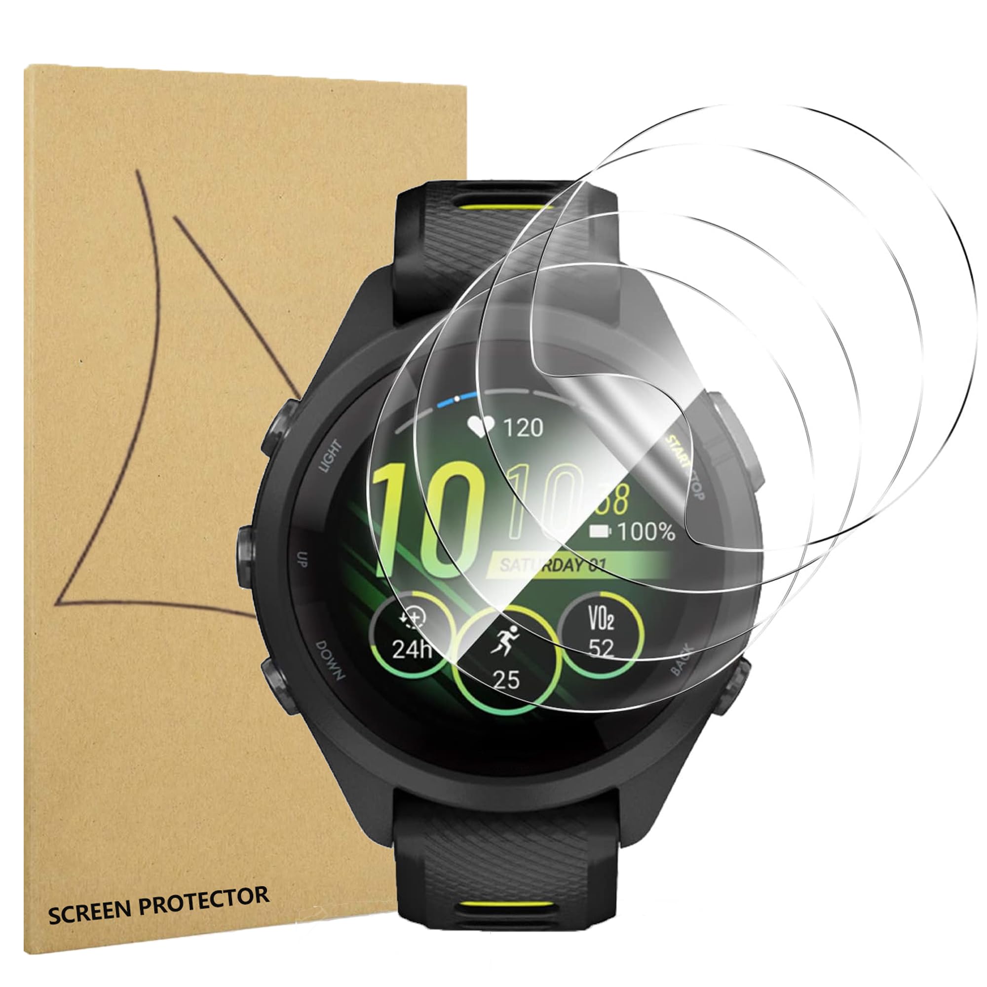 6 Pack Anti-Scratch Film for Garmin Forerunner 265s (42mm) Screen Protector, TPU Flexible Film, HD Clear