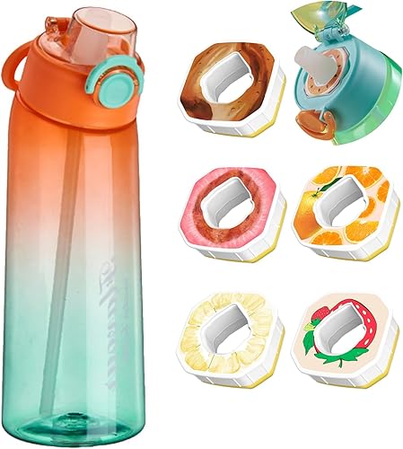 Orgonite Alr - Conjunto de botella de agua para principiantes, botella de agua deportiva de 30.4 fl oz, sin BPA con popote, botellas de beber con 5