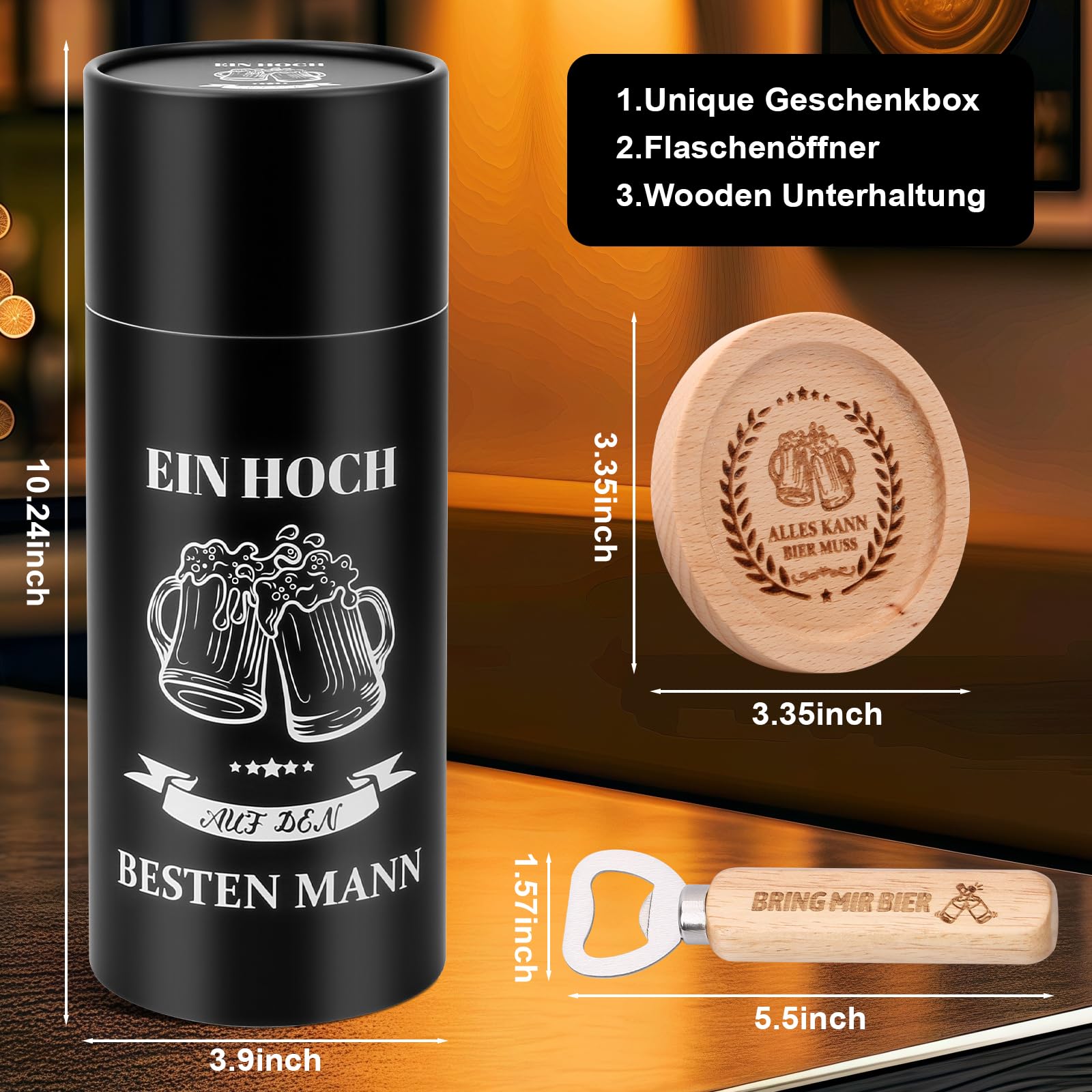 Papa Geschenk Personalisierte Bierglas Geburtstagsgeschenk für Papa 18oz Bierglas Deko Glas Männer Geschenk