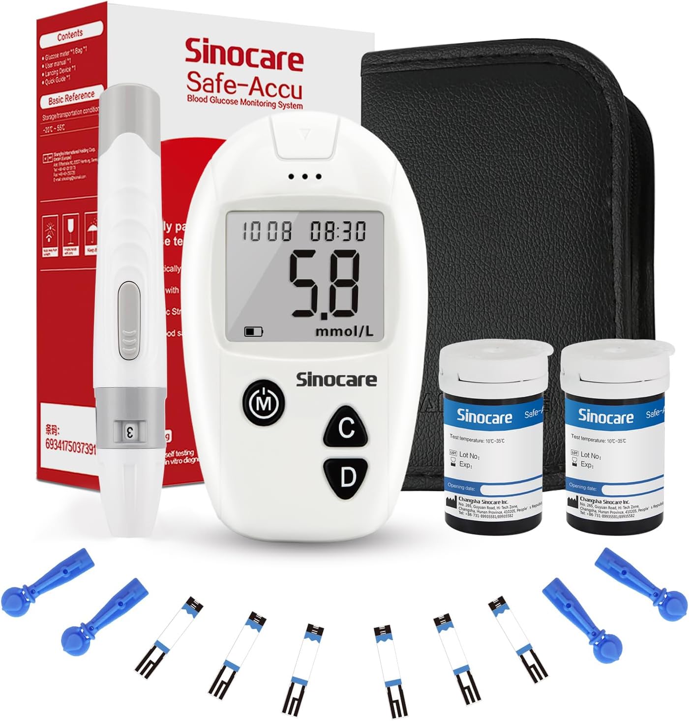 – Safe Accu Blood Sugar Monitor, Diabetes Testing Kit with 50 No Coding Test Strips & 50 Lan., Blood Glucose Monitors, Safe Accu Blood Sugar Test Kit, in mmol/L