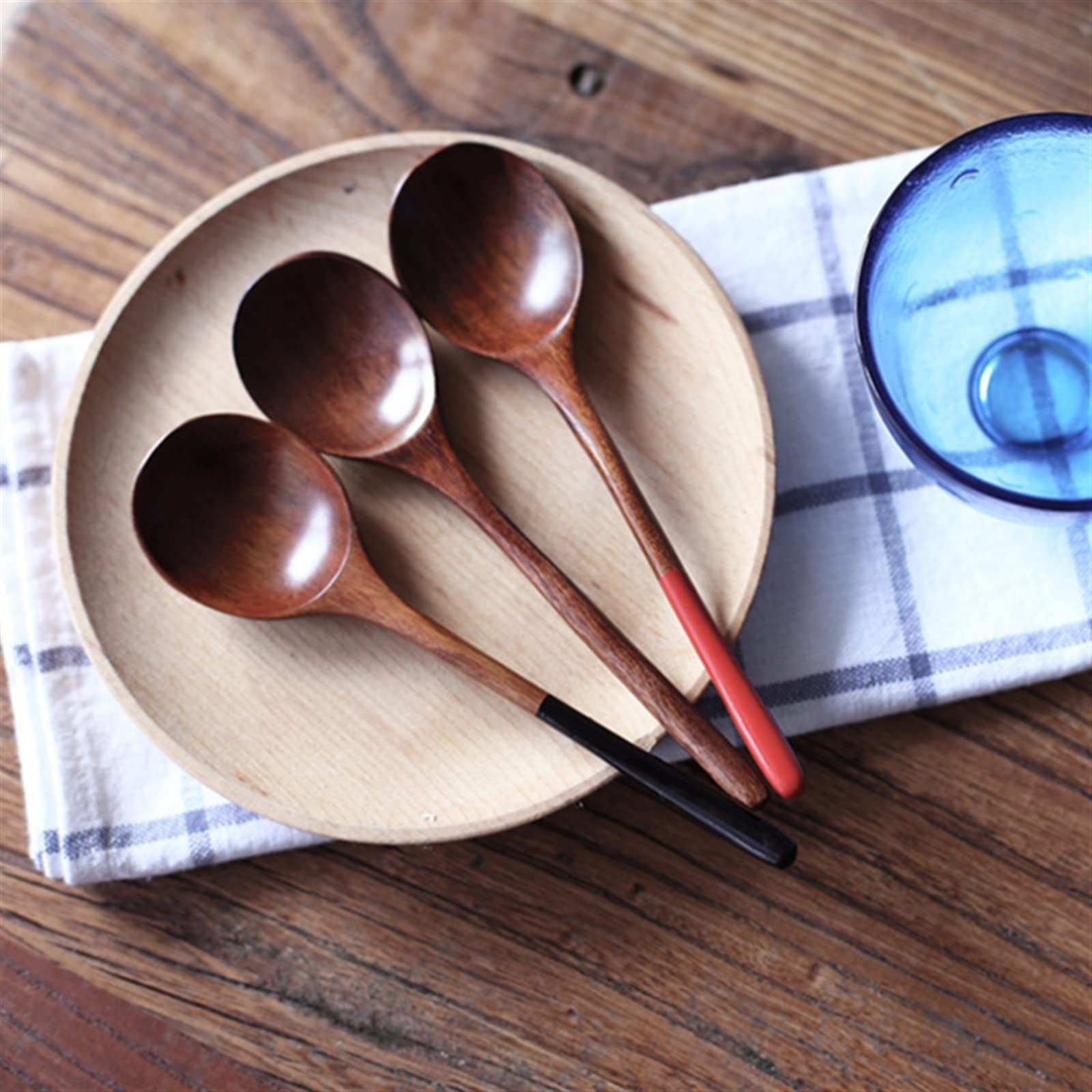JINGYAN Cucchiaini da tè Wooden Spoon Bamboo Kitchen Cooking Utensil Tool Soup Teaspoon Catering For Kicthen