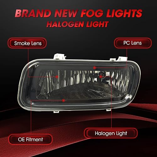 Miniatura 3 de Conjunto de lámparas antiniebla de conducción, estilo OE de repuesto para Ford F150 2004-2006 con bombillas halógenas H10 de 12 V 42 W (lente