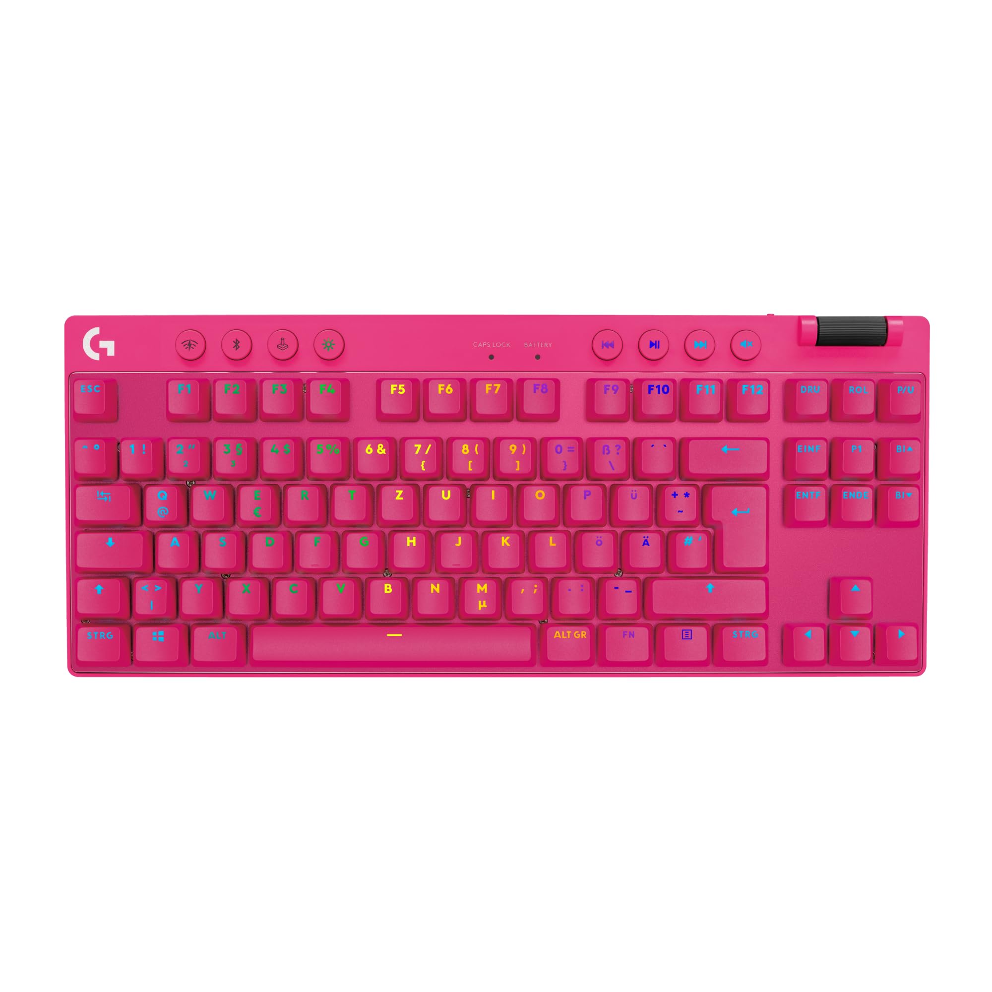 Logitech G PRO X TKL Lightspeed kabellose Gaming-Tastatur, ultramobiles Design ohne Ziffernblock, LIGHTSYNC RGB, PBT-Tastenkappen, Tactile Switches (GX Brown), QWERTZ Deutsches, PC - Rosa