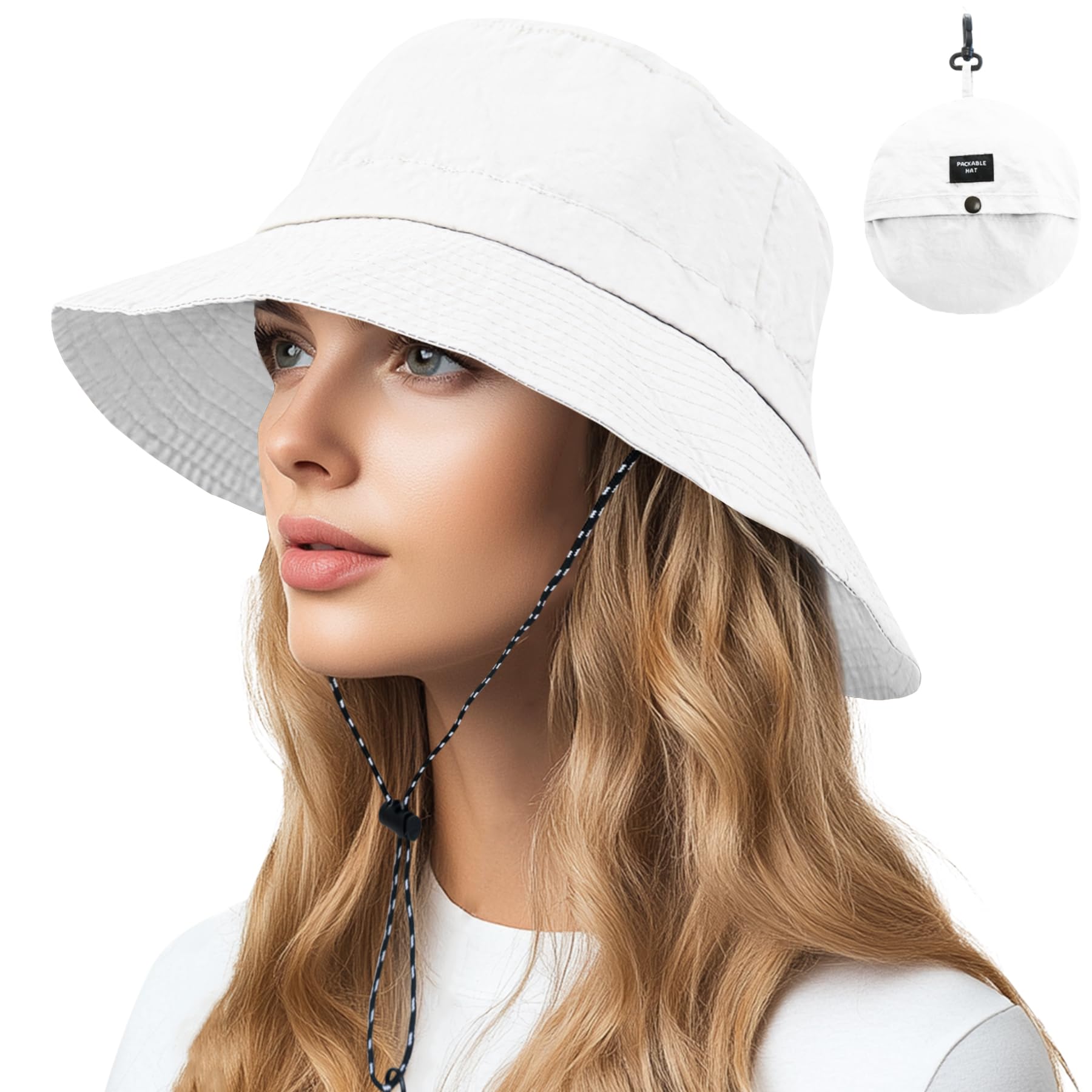 NPQQUAN Waterproof Quick Dry Bucket Hats for Woman Men Packable Foldable Rain Sun Hat Lightweight Hiking Hat