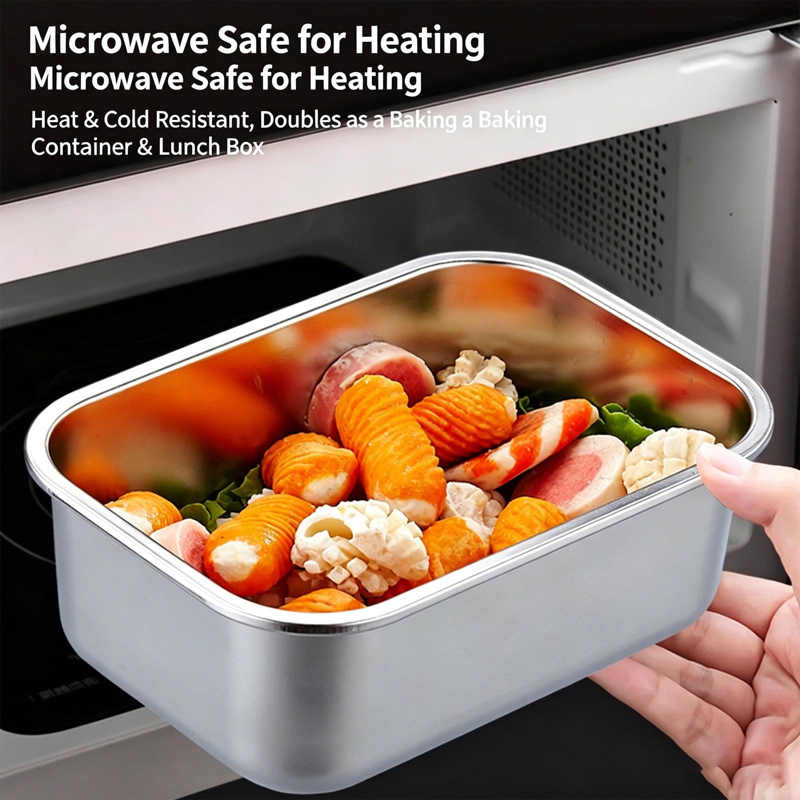 Auslaufsichere Lebensmittelbehälter aus Edelstahl mit intelligenter Datumsfunktion, perfekt Kochen und auf Reisen Spülmaschinenfeste Lebensmittelbehälter