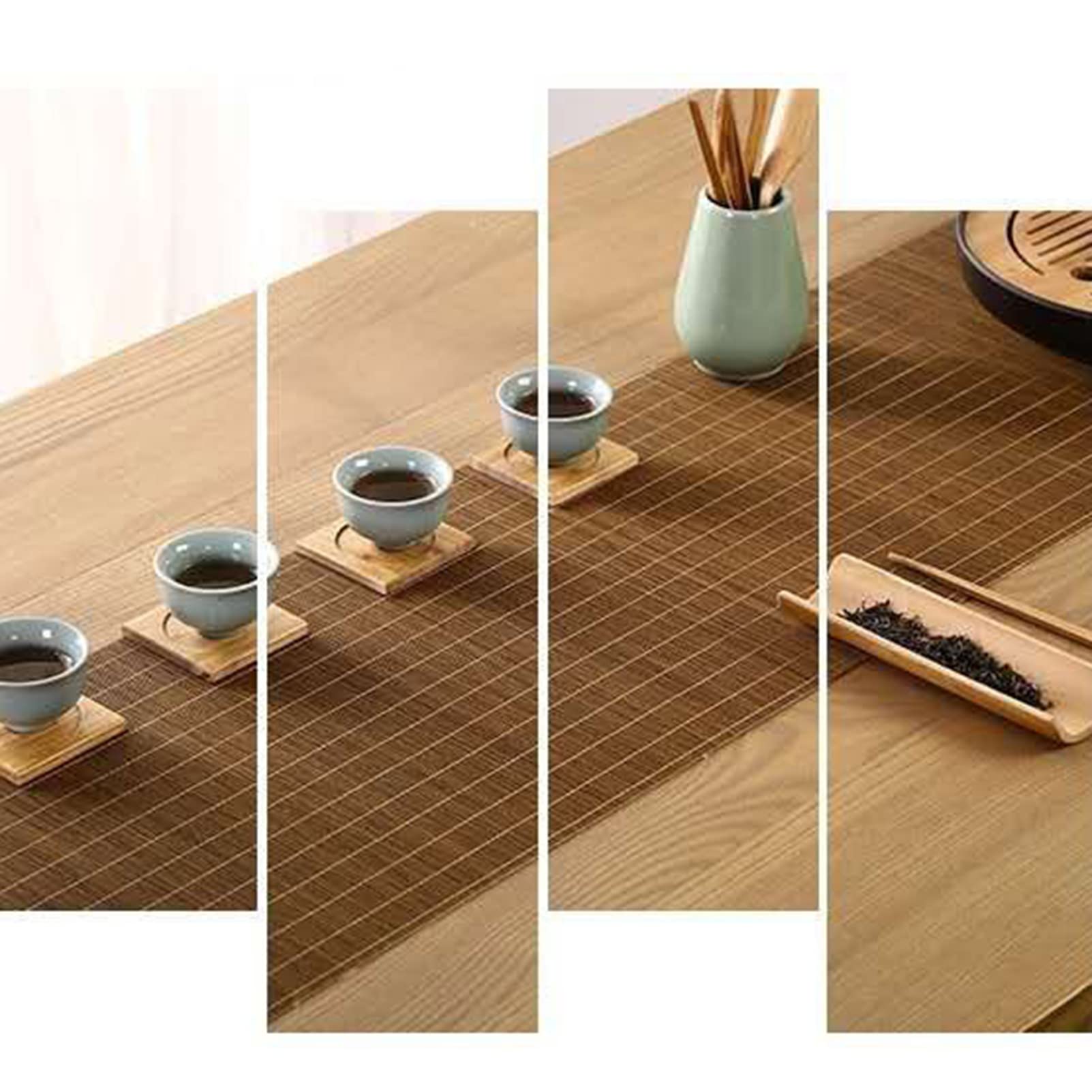 Caminos de Mesa Runners De Mesa Tejidos A Mano De Seda De Bambú Natural, Alfombra De Té Que Aislan Al Calor para Un Restaurante De La Casa De Té De La Granja, 5 C(Size:40×300cm,Color:C)
