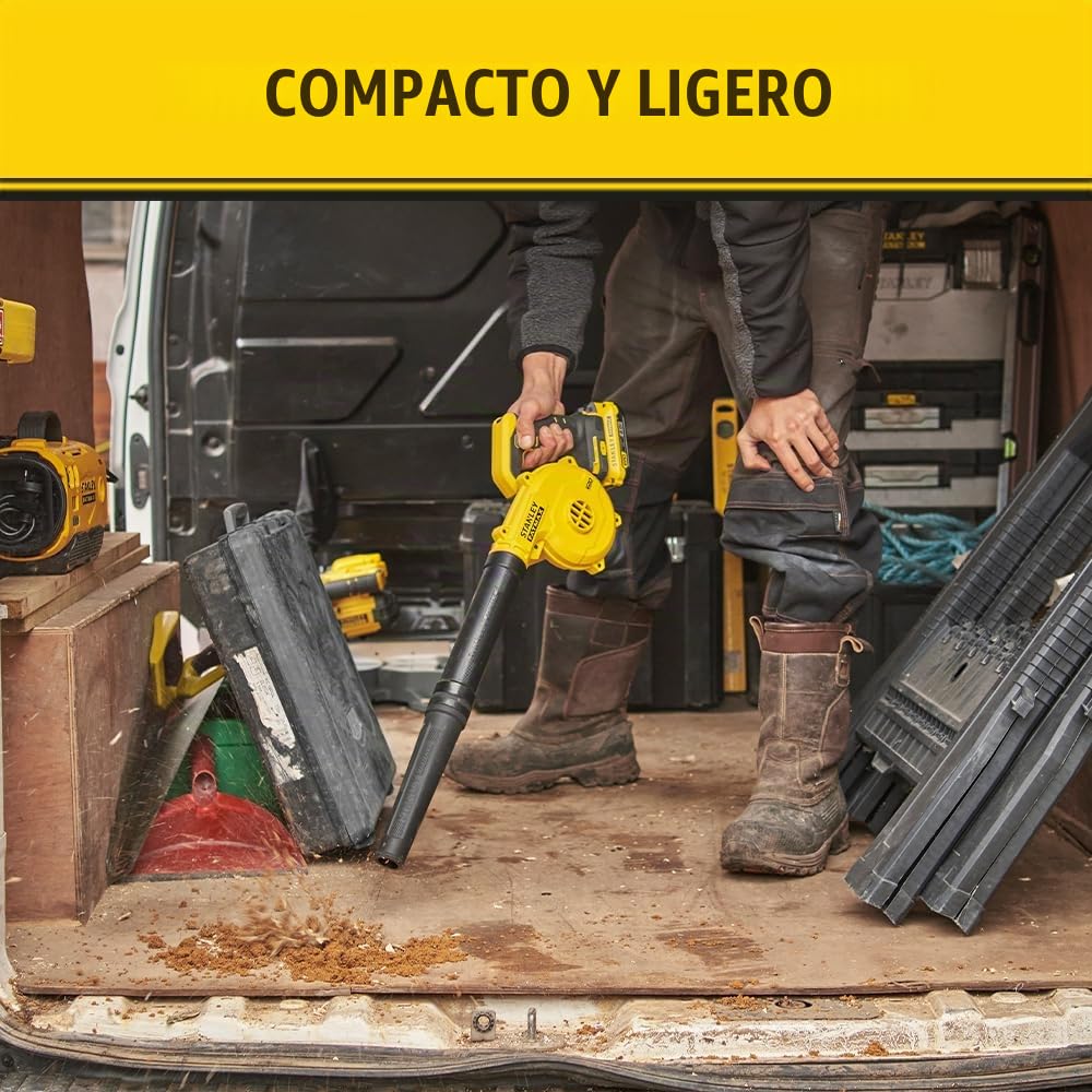 Soplador Compacto V20 Li-Ion 18V, 3 velocidades, velocidad del aire 80 m/s (288 km/h), caudal de aire 170 m³/h. Sin batería/cargador