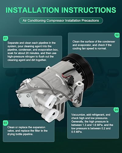 Miniatura 9 de SCITOO Compresor de CA para 2007-2014 para Nissan XTRAIL 2.5L para Nissan X-Trail 2.5L