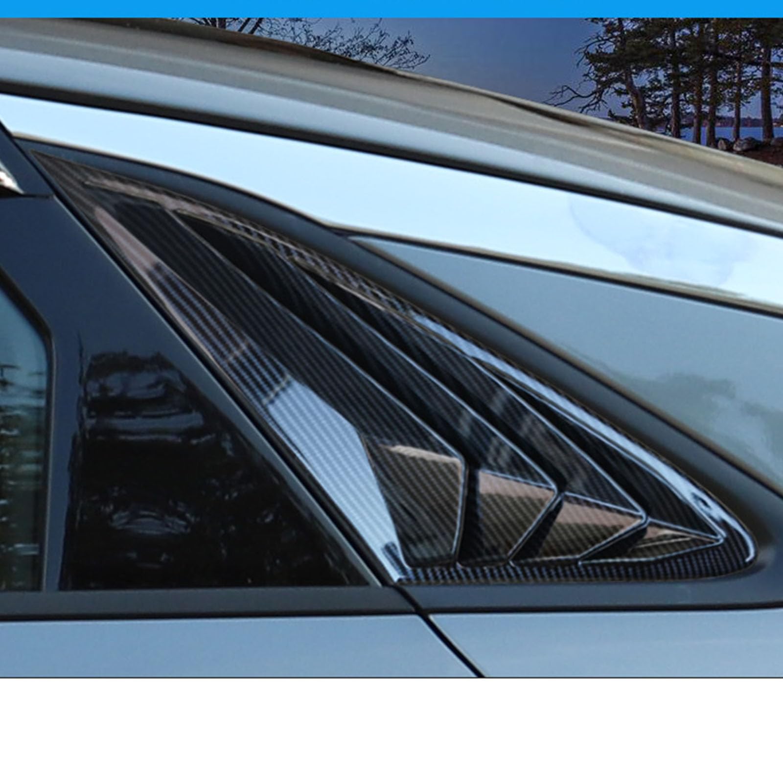 2 sztuki do KIA K5 2020-2021, tylne okiennice samochodowe żaluzje boczne, osłony, wykończenia, akcesoria zewnętrzne ABS, B Carbon Fiber Look