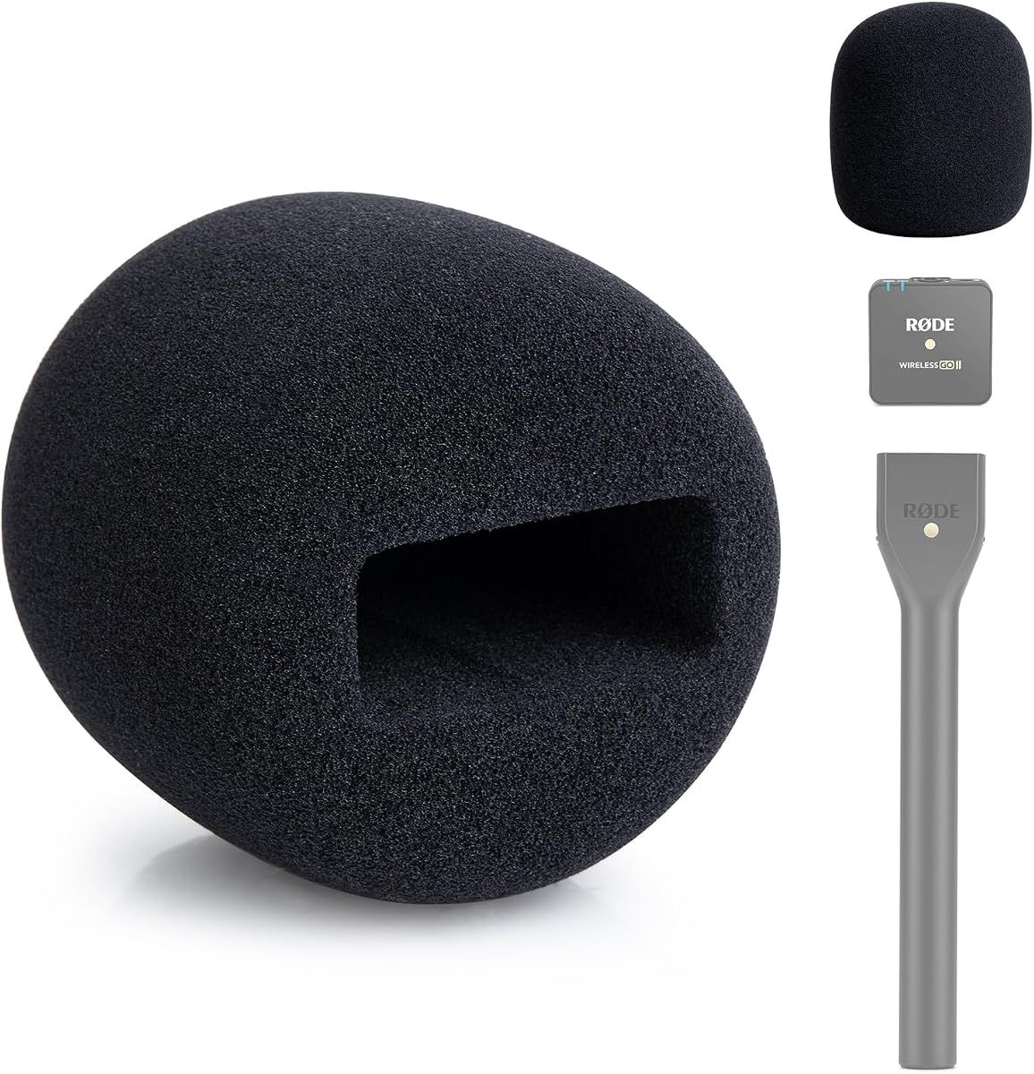 Microphone Cover Foam Compatible with Rode Wireless Go II/PRO Suitable for Interview Go Handheld Adaptor, Replacement Rode Pop Filter to Blocks Out Plosives